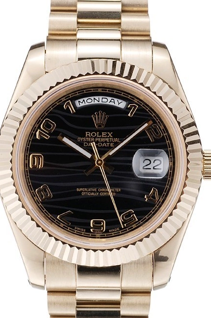 Aaa replica watch Black Black Daytona Rolex Strap Rose Gold Case Leather Dial 0609